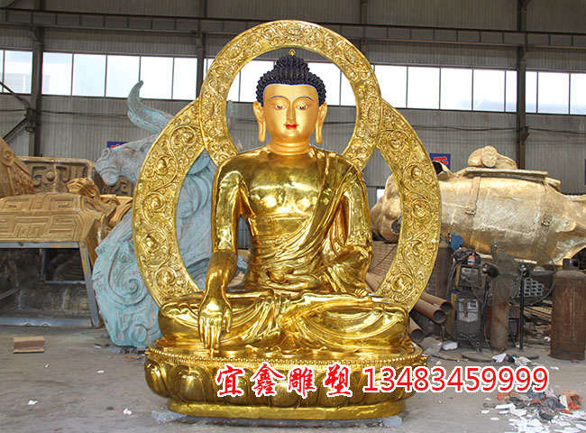 大型贴金铜佛像