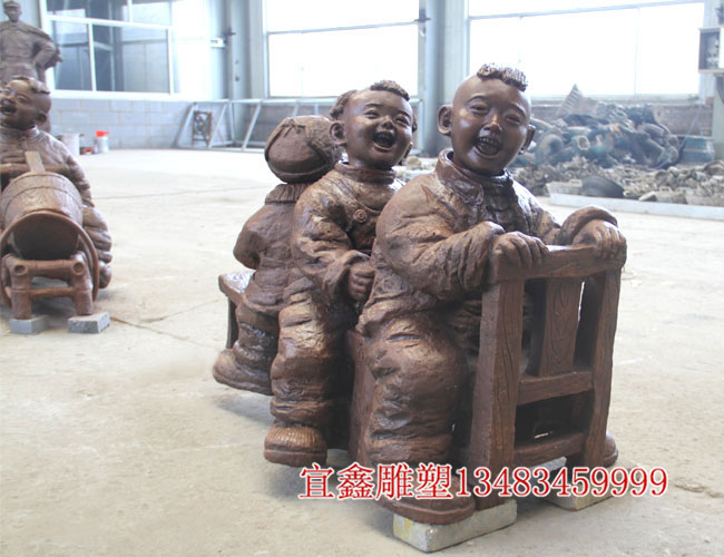 儿童童趣铸铜雕塑