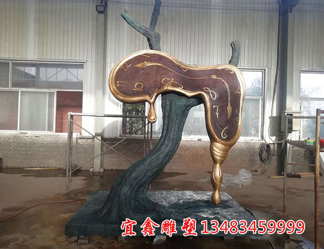 欧式铸铜雕塑-树钟